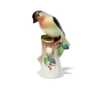 Herend Porzellan Vogel Figurine Rotkehlchen, Vintage Sammlerstück Vogel Handbemalt, Keramik Skulptur